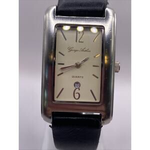 George Arthur Philadelphia Mens Silver Tank Watch New Battery